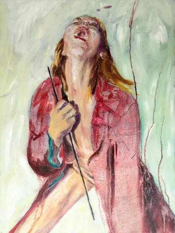 Cry of rage, 2022, Öl auf Leinwand