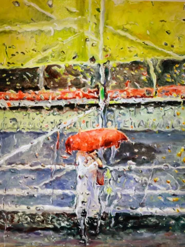 Under construction, 2023, Öl auf Leinwand